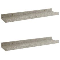 Wall Shelves 2 pcs Concrete Grey 40x9x3 cm