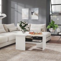 Coffee Table White and Sonoma Oak 90x60x46.5 cm Engineered Wood