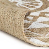 Handmade Rug Jute with Print Polka Dot 120 cm