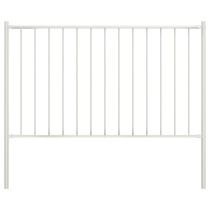 Fence Panel with Posts Powder-coated Steel 1.7x1.25 m White