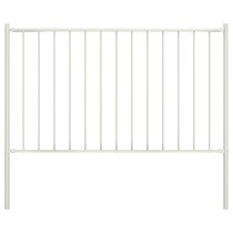 Fence Panel with Posts Powder-coated Steel 1.7x1.25 m White