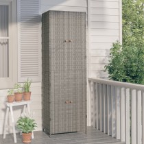 Gartenschrank Schwarz 59x40x180 cm Poly Rattan