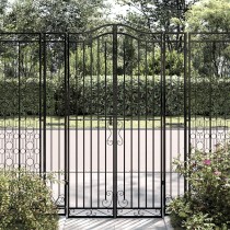 Garden Gate Black 121x8x180 cm Wrought Iron