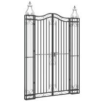 Garden Gate Black 121x8x180 cm Wrought Iron