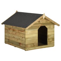 Garden Dog House with Opening Roof Impregnated Pinewood