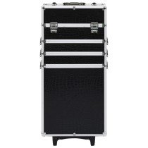 Make-up Trolley Aluminium Black with Crocodile Pattern