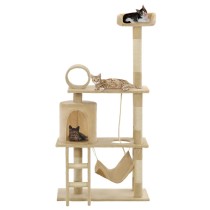 Cat Tree with Sisal Scratching Posts 140 cm Grey