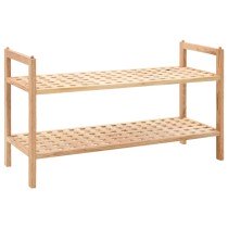 Shoe Rack Solid Walnut Wood 69x26x81 cm