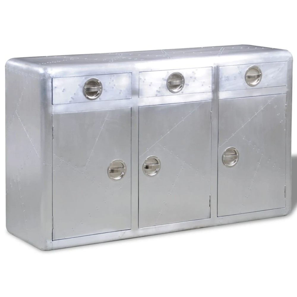 Aviator Sideboard 3 Drawers Vintage Aircraft Airman Aluminium