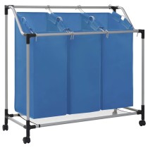 Laundry sorter with 4 bags black grey