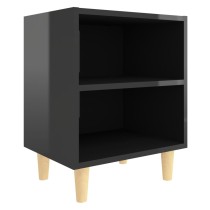 Bed Cabinet with Solid Wood Legs Sonoma Oak 40x30x50 cm