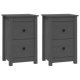 Bedside Cabinets 2 pcs Black 40x35x61.5 cm Solid Wood Pine
