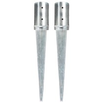 Ground Spikes 6 pcs Silver 10x76 cm Galvanised Steel