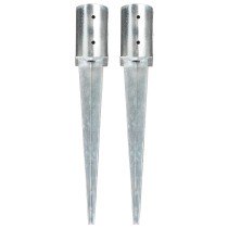 Ground Spikes 6 pcs Silver 10x76 cm Galvanised Steel