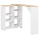 Bar Table with Moveable Shelf Black 138x39x110 cm