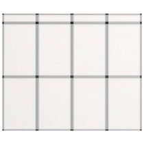 15-Panel Folding Exhibition Display Wall 302x200 cm White