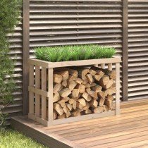 Outdoor-Kaminholzregal Schwarz 108x52x74 cm Massivholz Kiefer