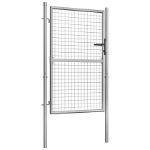 Garden Gate Galvanised Steel 306x175 cm Silver