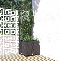 Garden Planter with Trellis White 120x40x136 cm PP