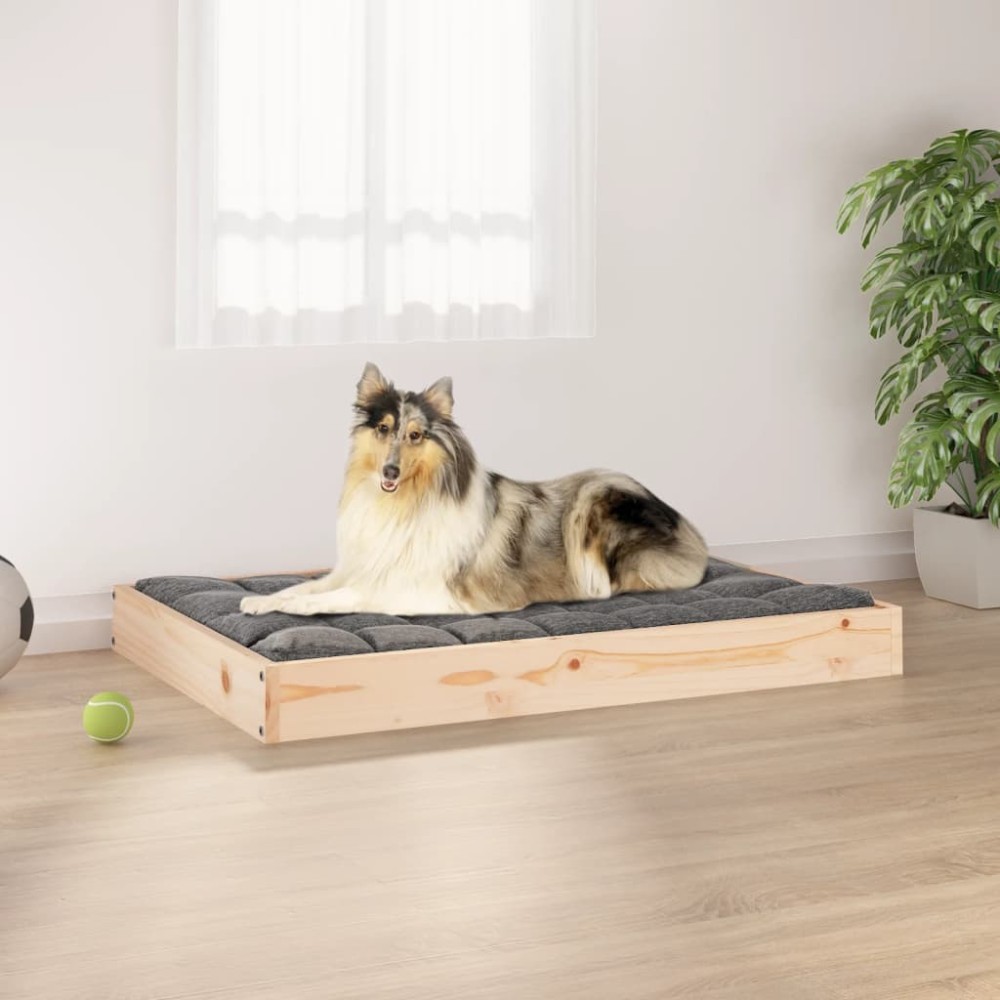 Dog Bed Grey 91.5x64x9 cm Solid Wood Pine