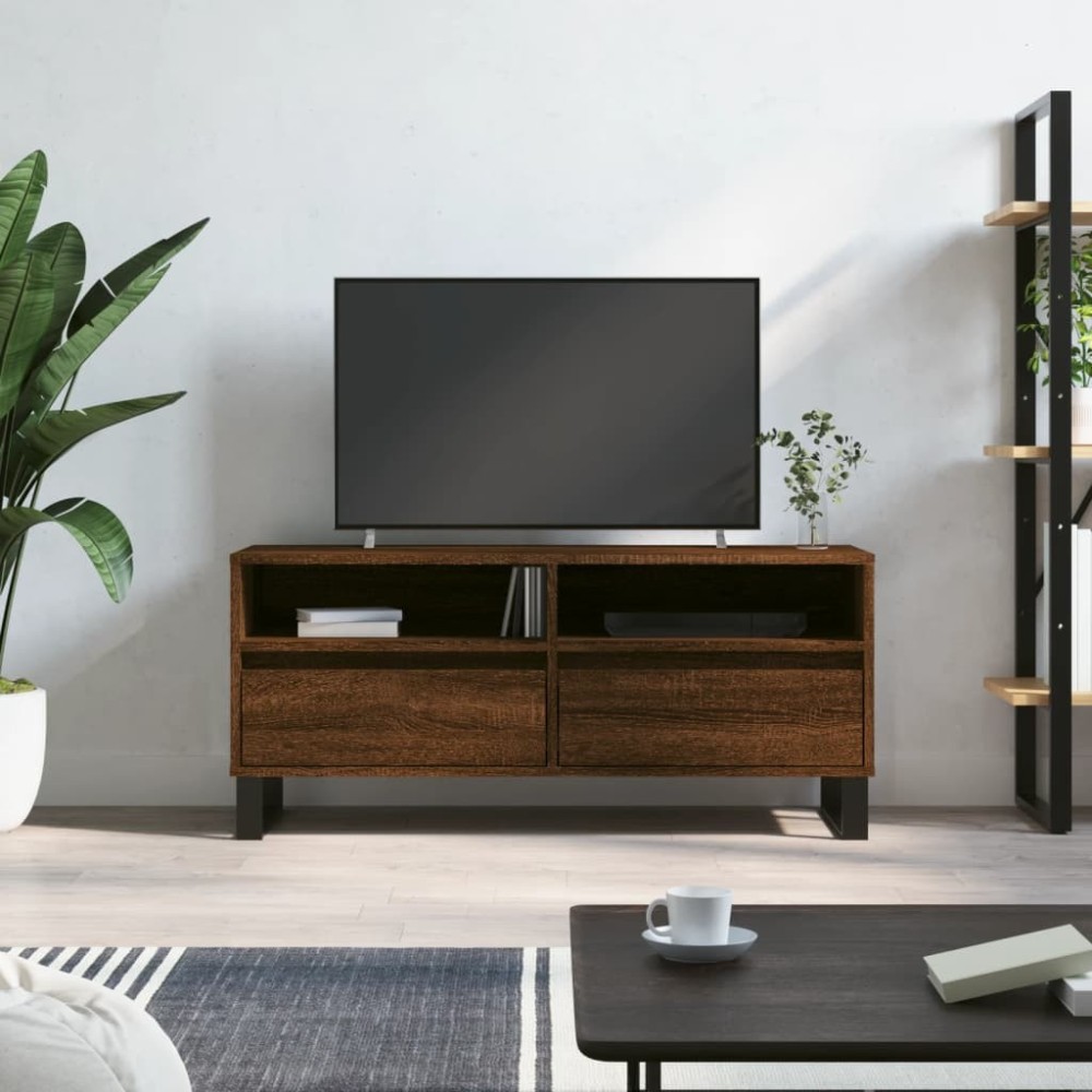 TV Cabinet Brown Oak 100x34.5x44.5 cm Engineered Wood