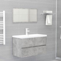 2 Piece Bathroom Furniture Set White and Sonoma Oak Engineered Wood