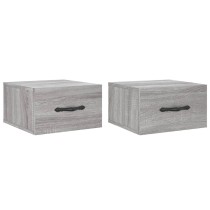 Wall-mounted Bedside Cabinet Concrete Grey 35x35x20 cm
