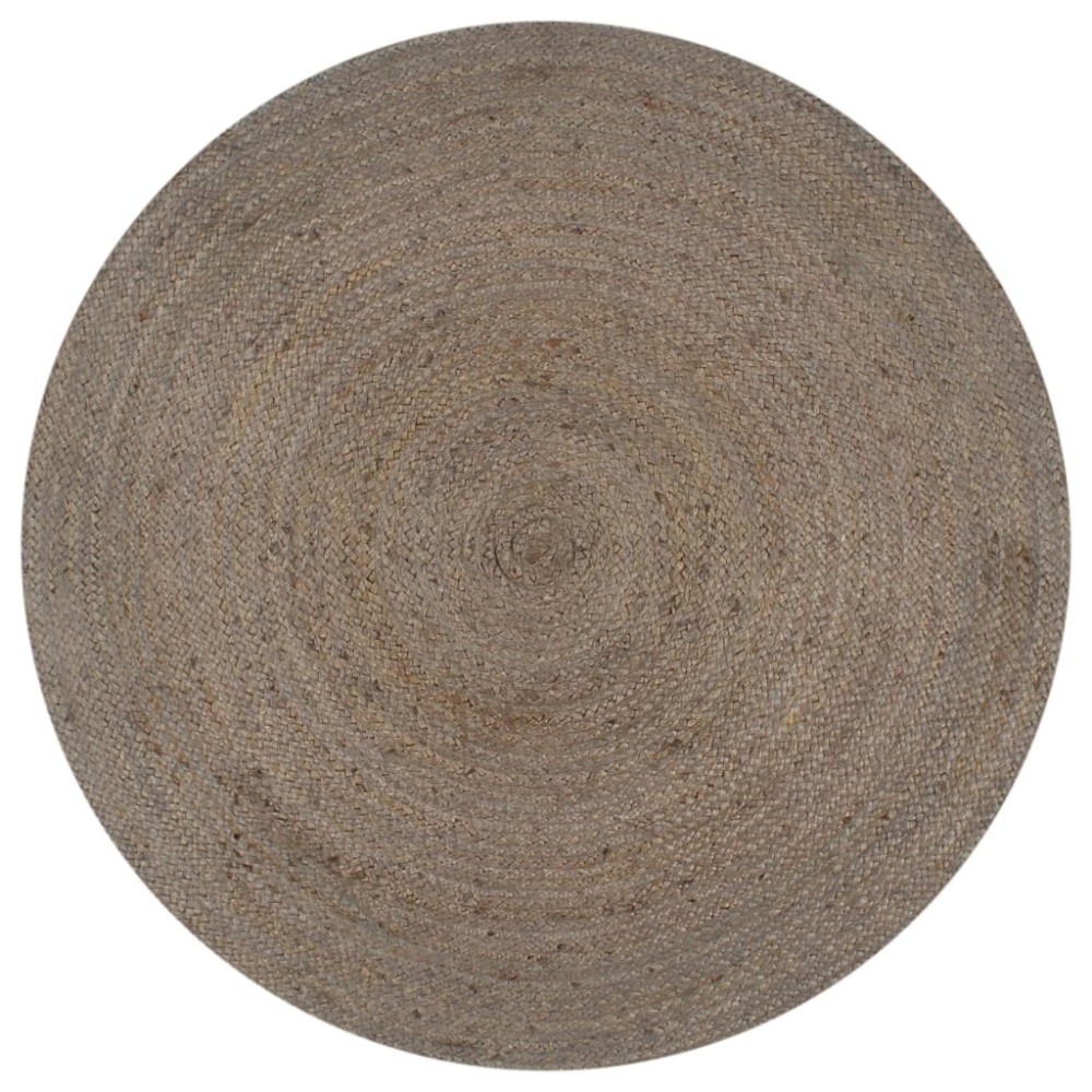 Handmade Rug Jute Round 240 cm Grey