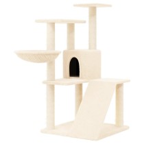 Cat Tree with Sisal Scratching Posts Cream 94 cm