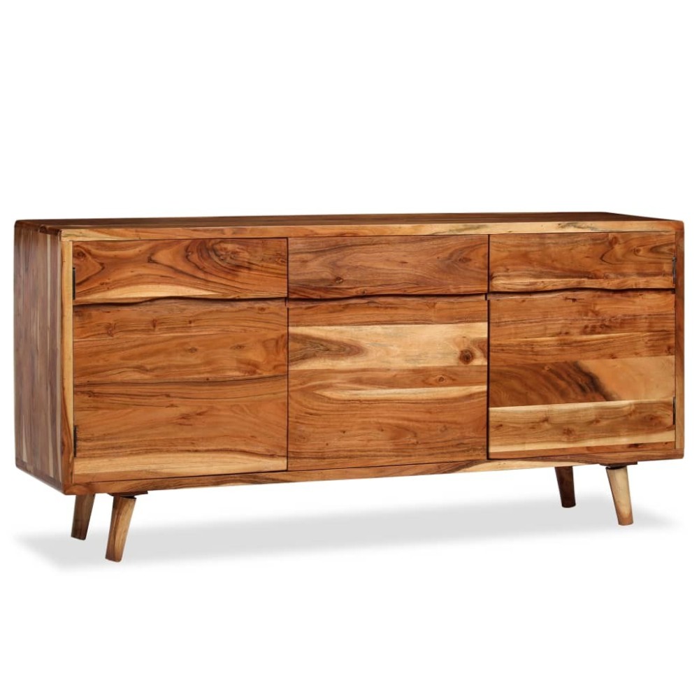 Sideboard Massivholz mit geschnitzten Türen 160×40×75 cm
