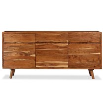Sideboard Massivholz mit geschnitzten Türen 160×40×75 cm