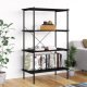 5-Tier Shelving Unit Black and Oak 80x40x163 cm