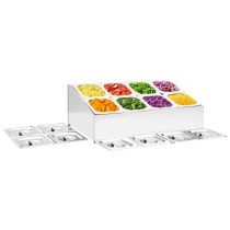 Gastronorm-Ständer mit 4 GN 1/6 Behältern Edelstahl