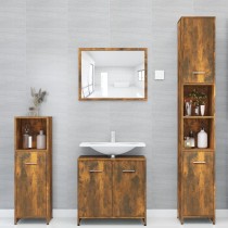 Bathroom Cabinet Brown Oak 30x30x183.5 cm Engineered Wood