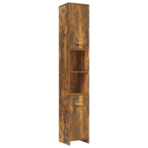 Bathroom Cabinet Brown Oak 30x30x183.5 cm Engineered Wood