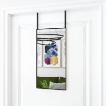 Türspiegel Schwarz 30x100 cm Glas und Aluminium