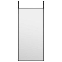 Türspiegel Schwarz 30x100 cm Glas und Aluminium