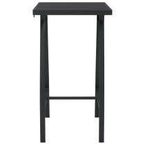 Garden Bar Table Black 110x60x110 cm Tempered Glass