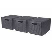 Curver Style Storage Boxes with Lid 3 pcs Size M Anthracite