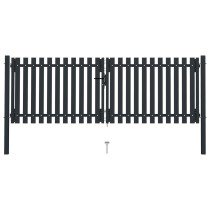 Double Door Fence Gate Steel 306x220 cm Anthracite