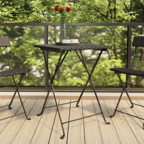 Bistrotisch Klappbar Grau 55x54x71 cm Poly Rattan