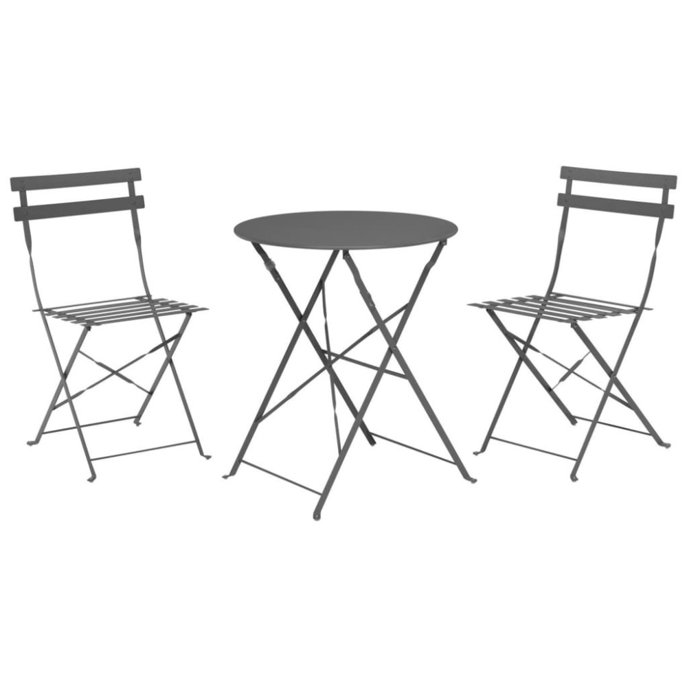 ProGarden Bistro Set 3 Pcs Matt Dark Anthracite