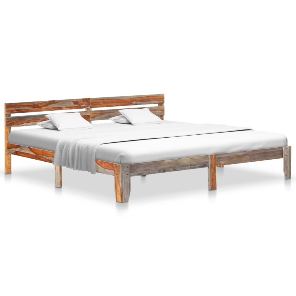 Bed Frame Solid Sheesham Wood 200x200 cm