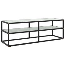 TV-Schrank Schwarz mit Hartglas 160x40x40 cm