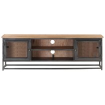 TV-Schrank Grau 120x30x40 cm Massivholz Akazie und Stahl