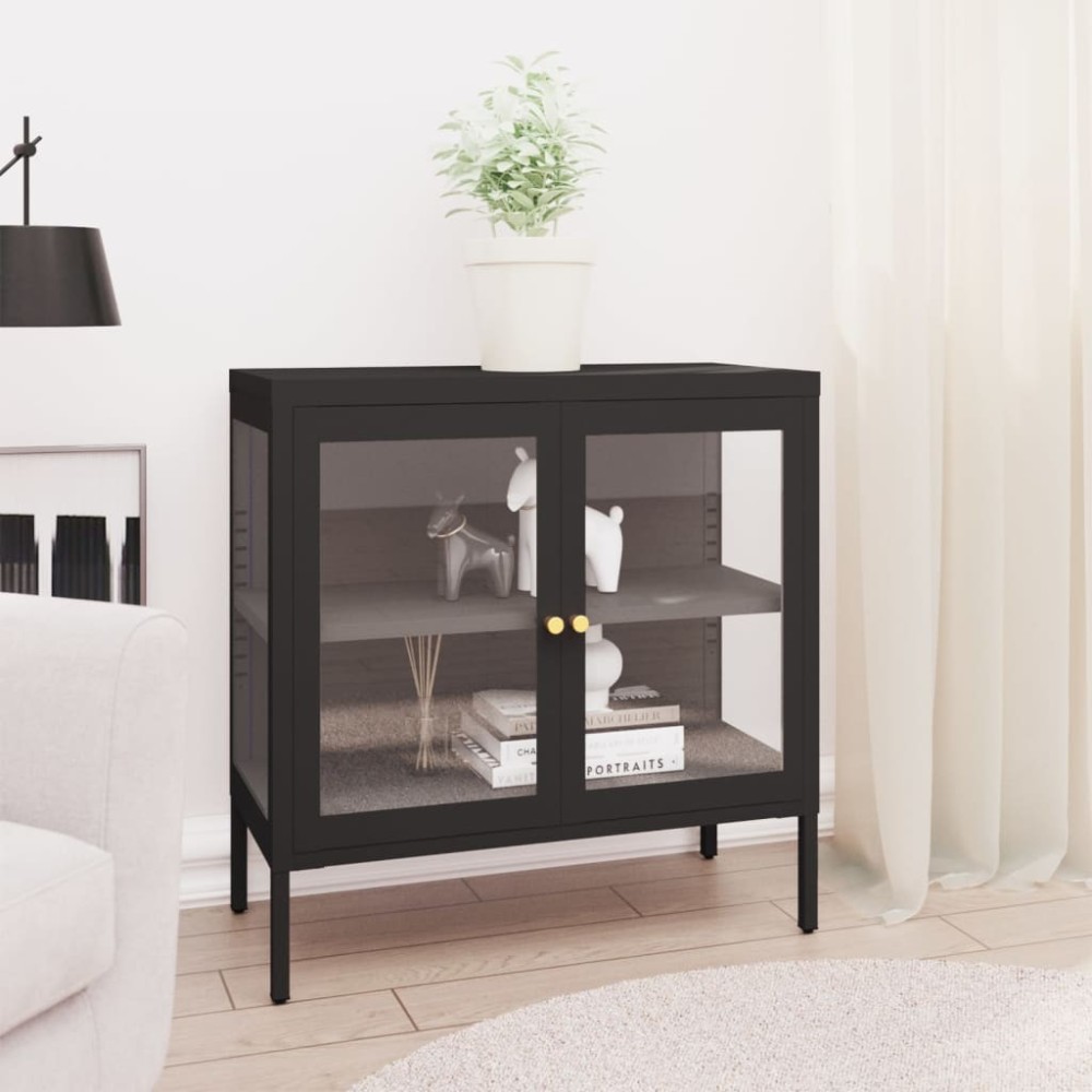 Sideboard Anthracite 70x35x70 cm Steel and Glass