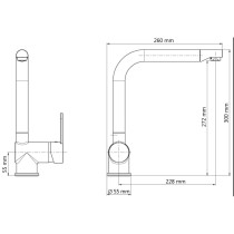 SCH TTE Sink Mixer "RIO" Stainless Steel and Black Mat