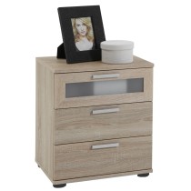 FMD Bedside Table with 3 Drawers White