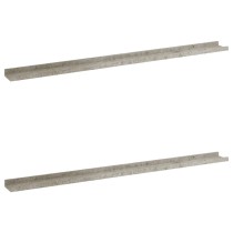 Wall Shelves 2 pcs Concrete Grey 40x9x3 cm