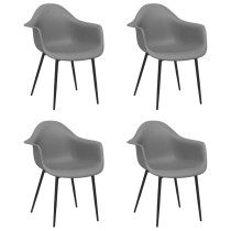 Dining Chairs 4 pcs Grey PP